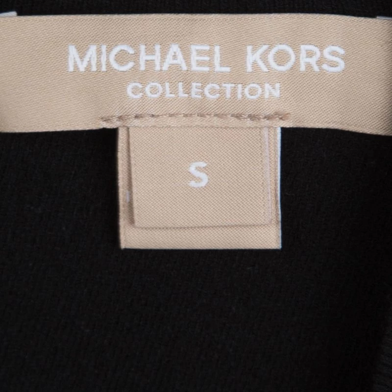 Michael Kors Black Knit Long Cut Sleeve Fitted Dress S For Women - Image 5