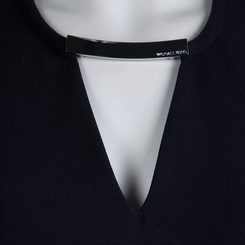 Michael Kors Navy Blue Sleeveless Shift Dress M For Women - Image 4