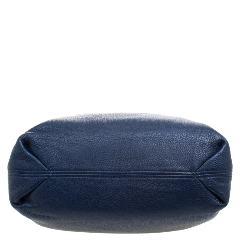 Michael Kors Navy Blue Leather Camden Drawstring Hobo For Women - Image 6