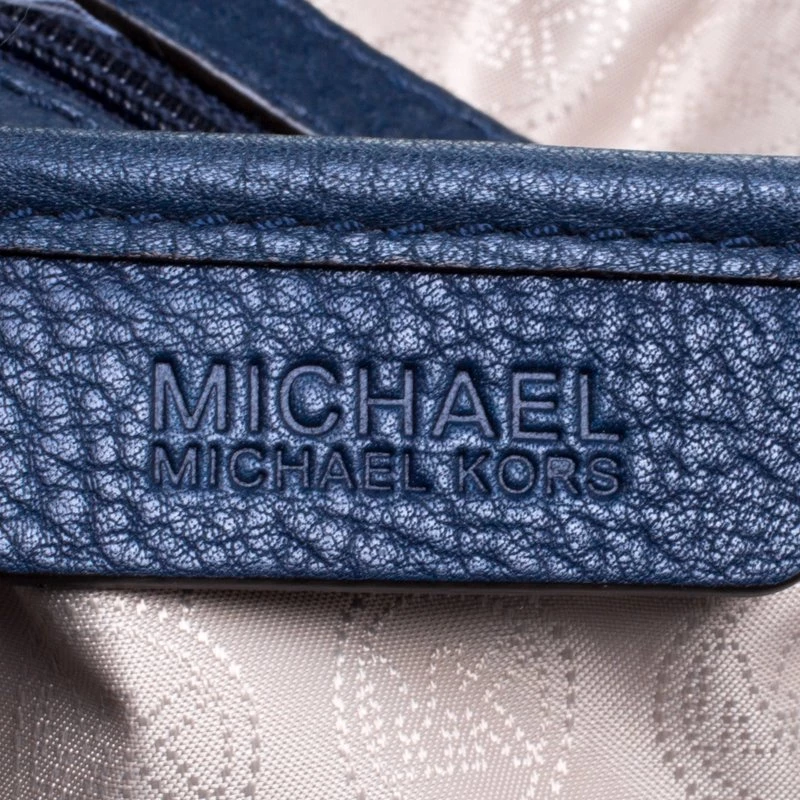 Michael Kors Navy Blue Leather Camden Drawstring Hobo For Women - Image 8