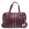 Michael Kors Burgundy Leather Studded Astor Satchel For Women