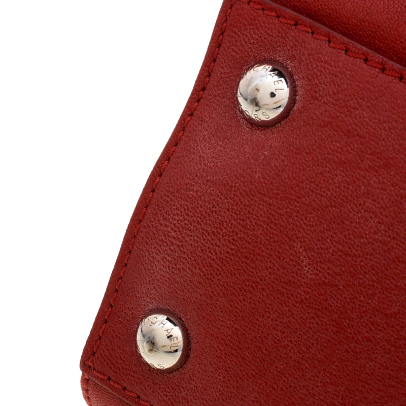 Michael Kors Red Leather Large Hamilton Tote For Women - Image 10