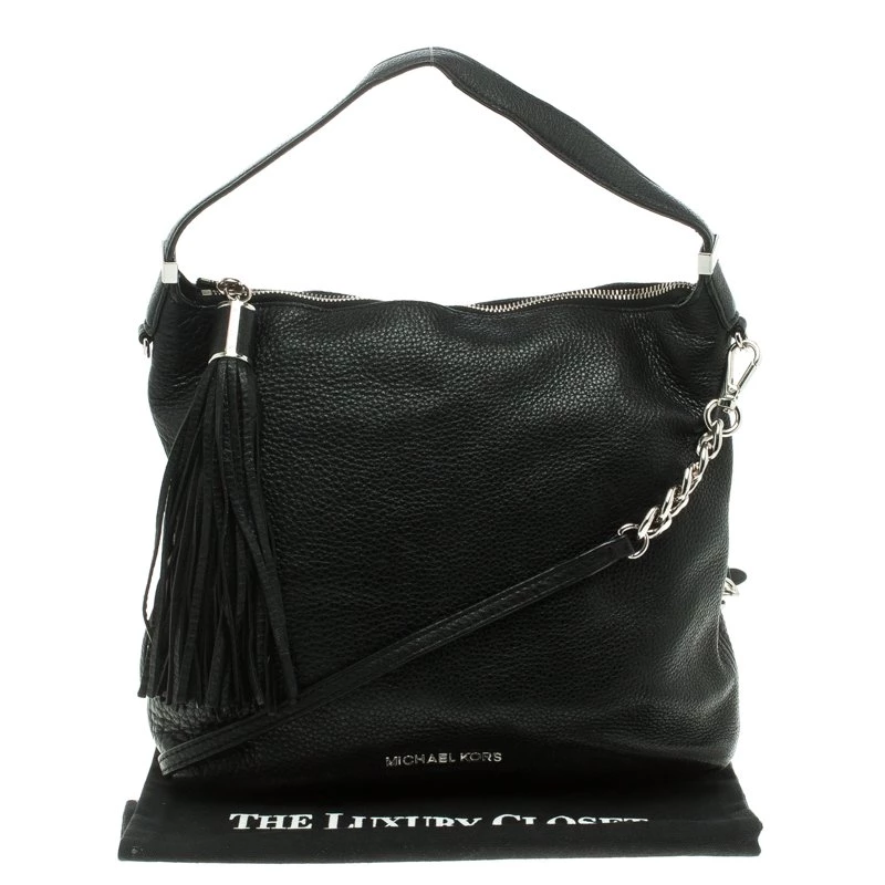 Michael Kors Black Leather Weston Shoulder Bag For Women - Image 9