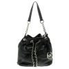 Michael Kors Black Leather Frankie Drawstring Bag For Women