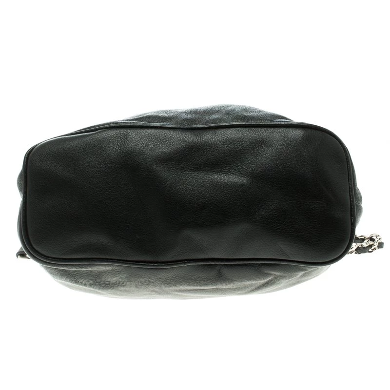 Michael Kors Black Leather Frankie Drawstring Bag For Women - Image 6