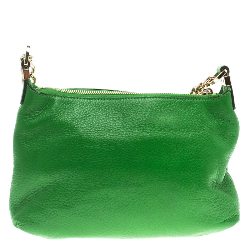Michael Kors Green Leather Bedford Tassel Crossbody Bag For Women - Image 4