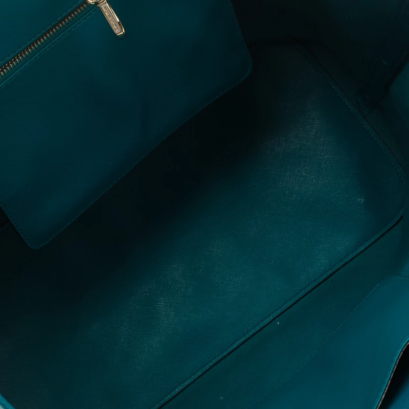 Michael Kors Teal Blue Saffiano Leather Jet Set Shopping Tote For Women - Image 7