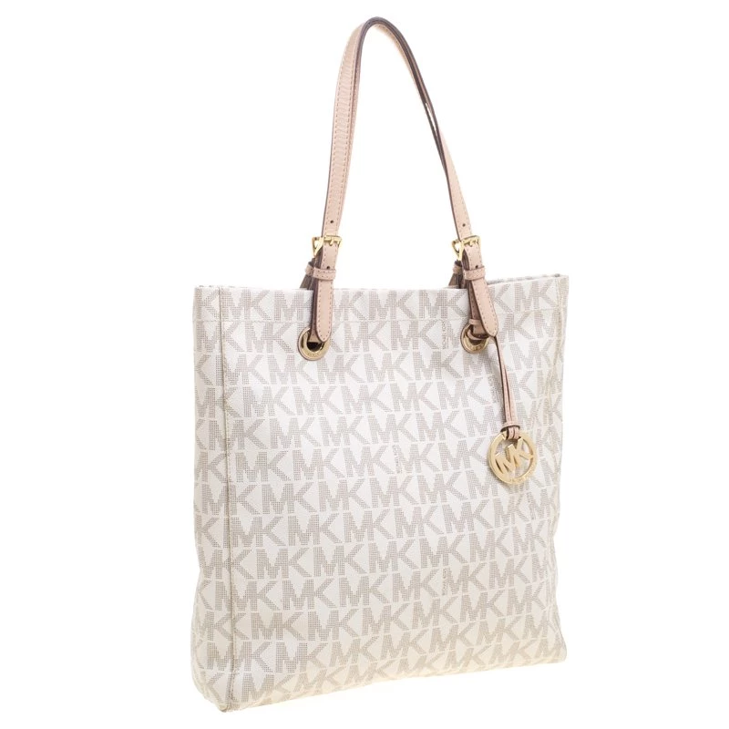 Michael Kors Off White Jet Set North South PVC Tote For Women - Image 3