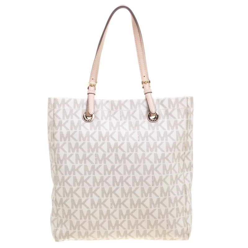 Michael Kors Off White Jet Set North South PVC Tote For Women - Image 4