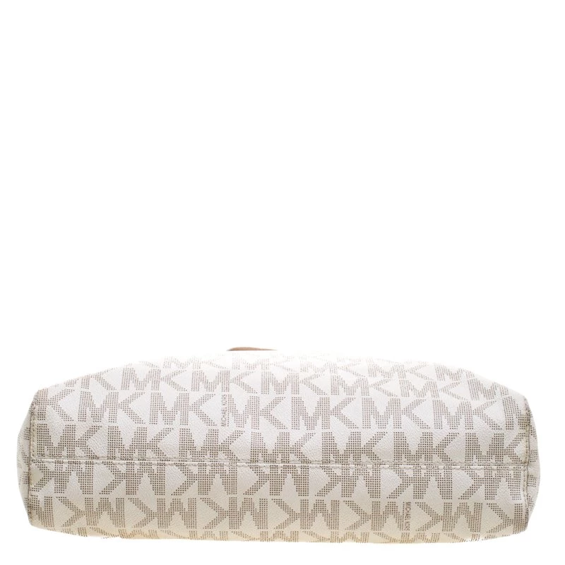 Michael Kors Off White Jet Set North South PVC Tote For Women - Image 6