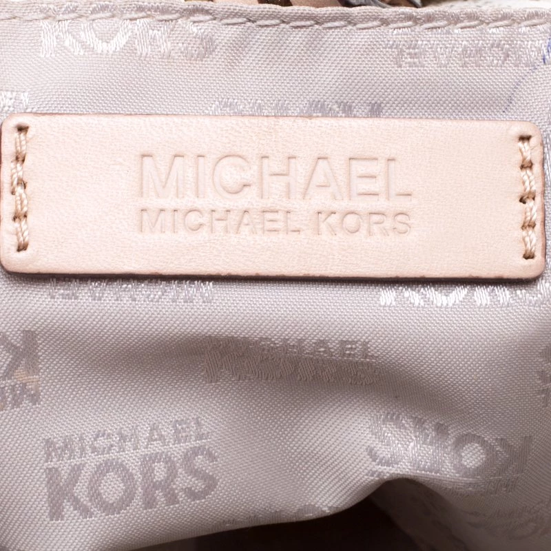 Michael Kors Off White Jet Set North South PVC Tote For Women - Image 8