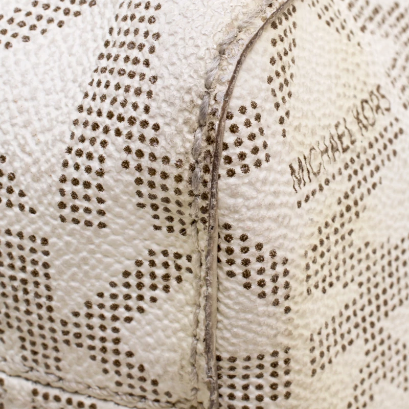 Michael Kors Off White Jet Set North South PVC Tote For Women - Image 11