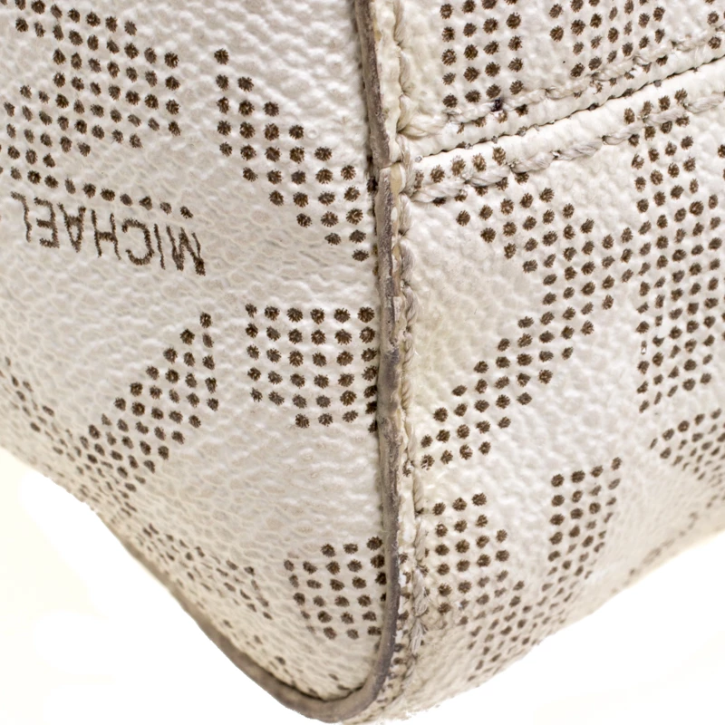 Michael Kors Off White Jet Set North South PVC Tote For Women - Image 12