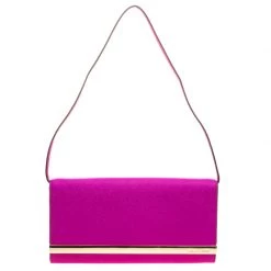 Michael Kors Pink Leather Lana Clutch For Women