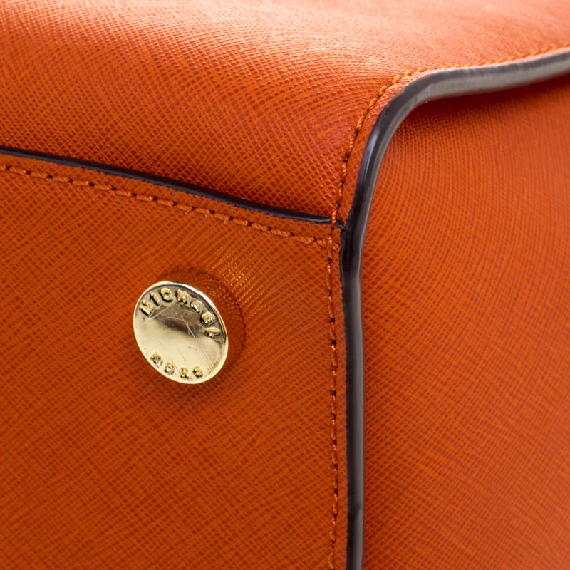 Michael Kors Orange Saffiano Leather Medium Selma Tote For Women - Image 12