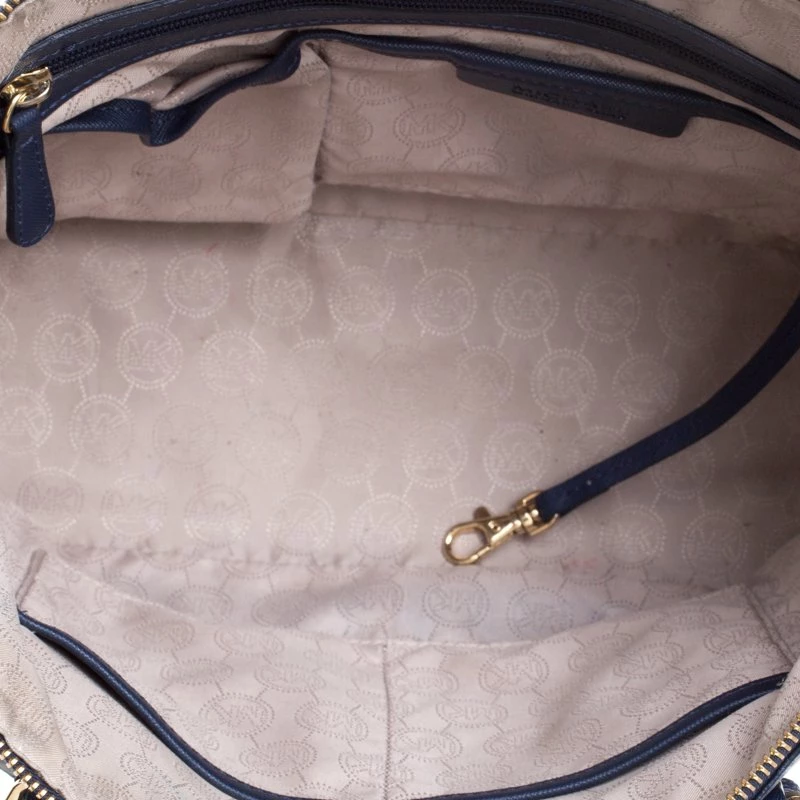 Michael Kors Dark Blue Saffiano Leather Top-zip Jet Set Tote For Women - Image 7