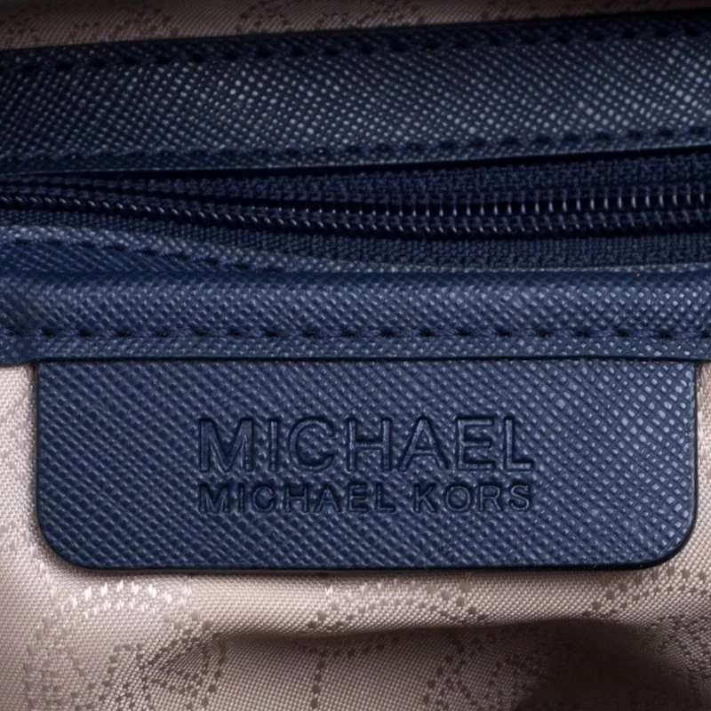 Michael Kors Dark Blue Saffiano Leather Top-zip Jet Set Tote For Women - Image 8