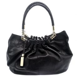 Michael Kors Black Leather Skorpios Tote For Women