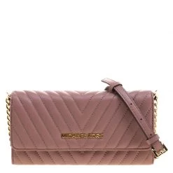 Michael Kors Dark Beige Quilted Leather WOC Wallet For Women