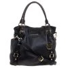 Michael Kors Black Leather Buckle Strap Convertible Tote For Women
