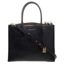 Michael Kors Black Leather Mercer Tote For Women