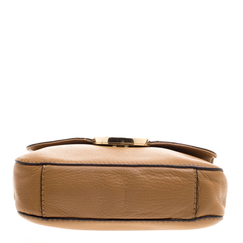 Michael Kors Brown Leather Flap Shoulder Bag For Women - Image 6