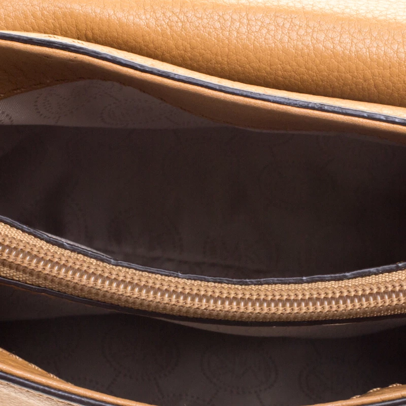 Michael Kors Brown Leather Flap Shoulder Bag For Women - Image 7