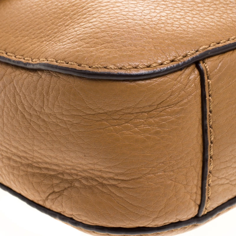 Michael Kors Brown Leather Flap Shoulder Bag For Women - Image 10