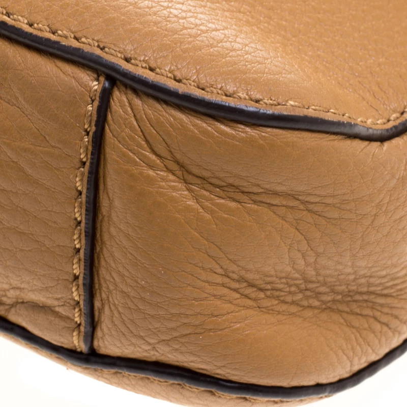 Michael Kors Brown Leather Flap Shoulder Bag For Women - Image 11