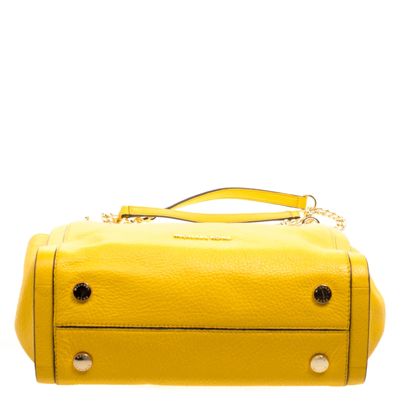 Michael Kors Yellow Leather Newbury Chain Tote For Women - Image 6