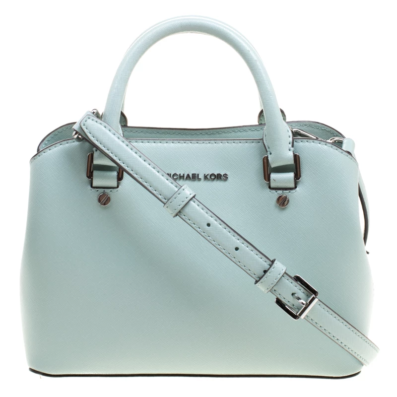 Michael Kors Mint Leather Savannah Crossbody Bag For Women