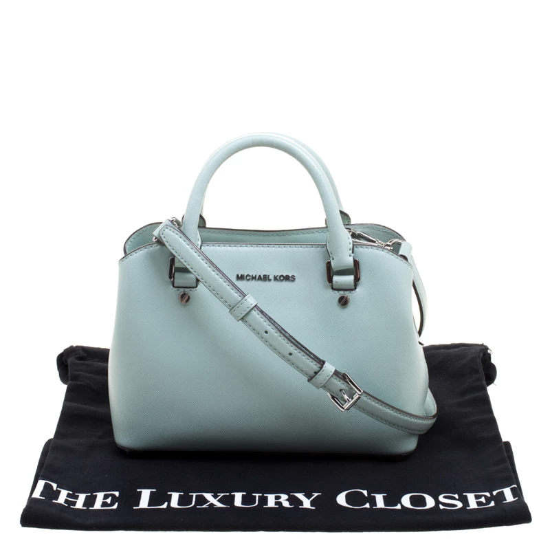 Michael Kors Mint Leather Savannah Crossbody Bag For Women - Image 9