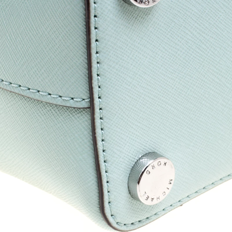 Michael Kors Mint Leather Savannah Crossbody Bag For Women - Image 11