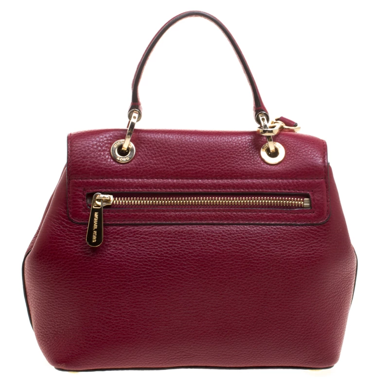 Michael Kors Red Leather Turn Lock Crossbody Bag For Women - Image 4