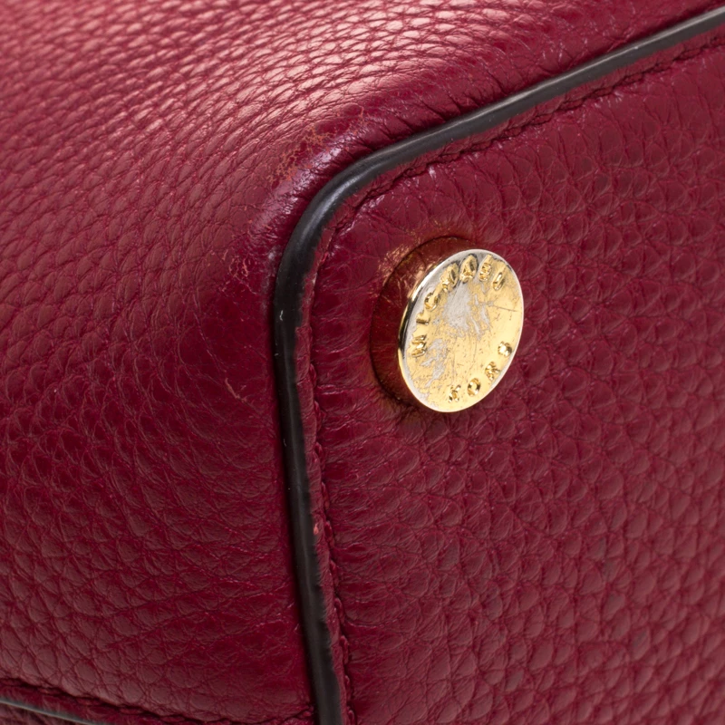 Michael Kors Red Leather Turn Lock Crossbody Bag For Women - Image 11