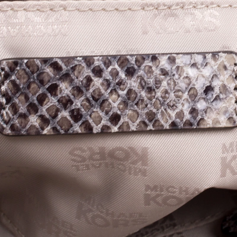 Michael Kors Grey Python Embossed Leather Chain Shoulder Bag For Women - Image 8