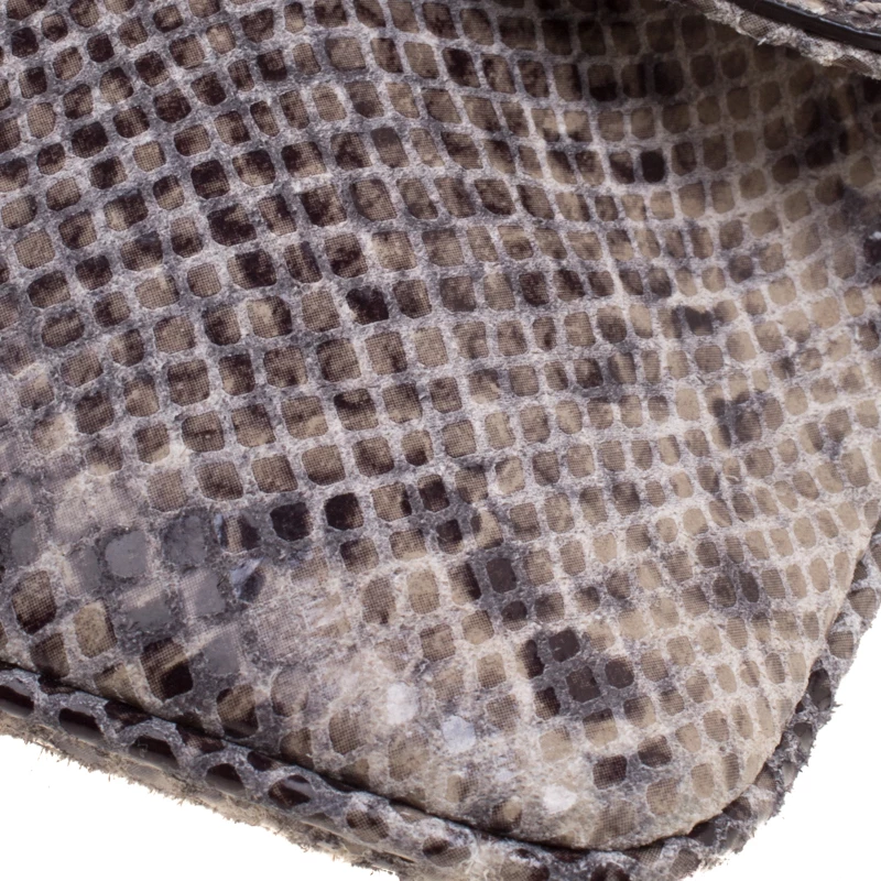 Michael Kors Grey Python Embossed Leather Chain Shoulder Bag For Women - Image 11