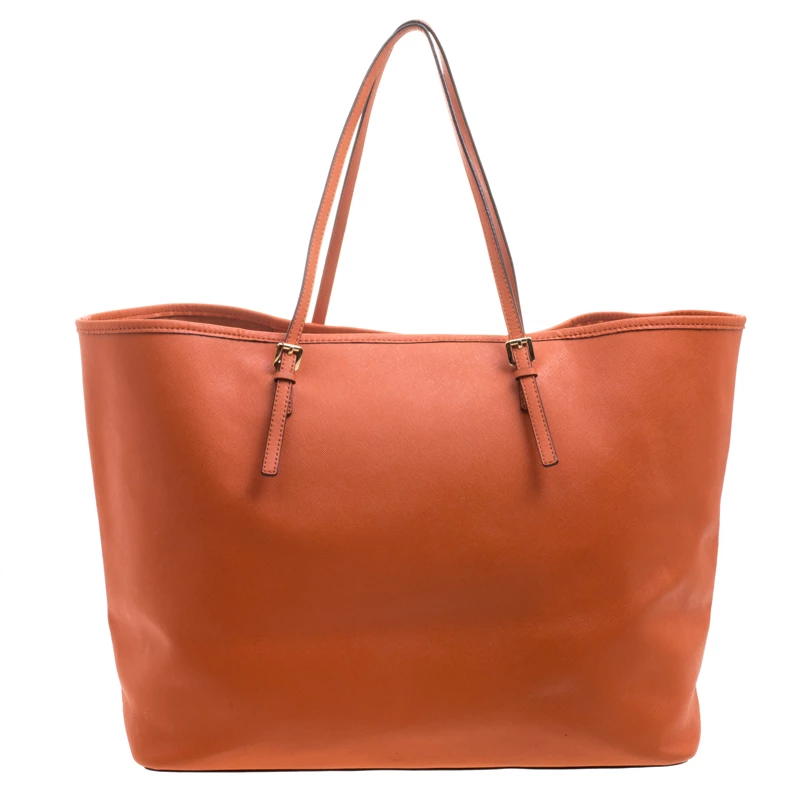 Michael Kors Orange Saffiano Leather Jetset Travel Tote For Women - Image 4