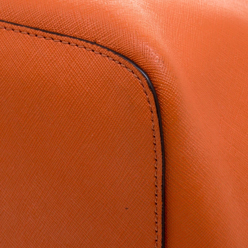 Michael Kors Orange Saffiano Leather Jetset Travel Tote For Women - Image 12