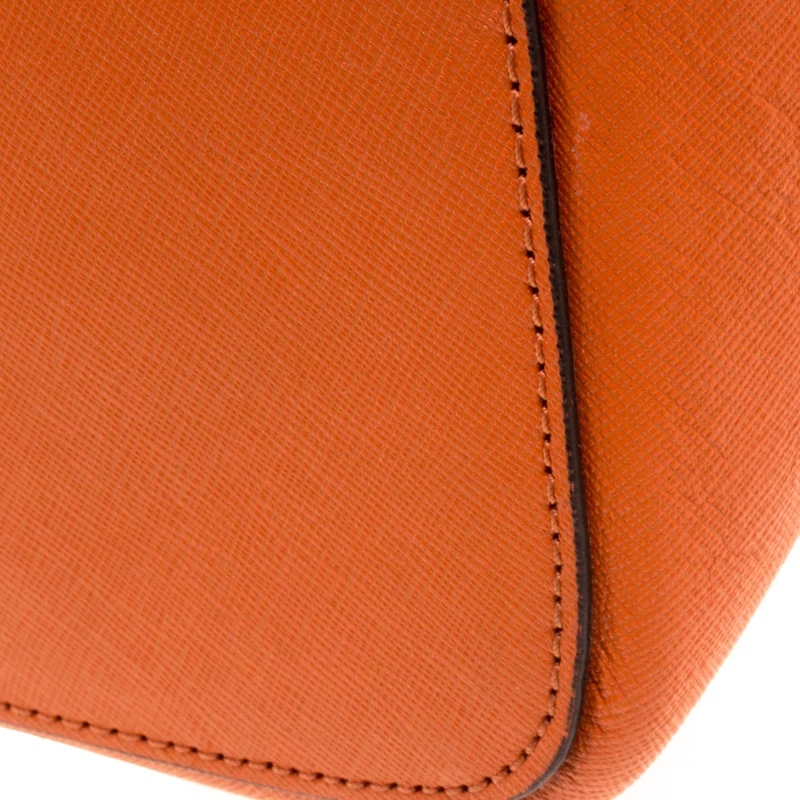 Michael Kors Orange Saffiano Leather Jetset Travel Tote For Women - Image 13