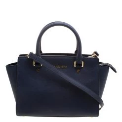 Michael Kors Navy Blue Saffiano Leather Selma Tote For Women