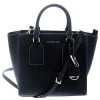 Michael Kors Black Leather Convertible Tote For Women