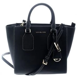 Michael Kors Black Leather Convertible Tote For Women