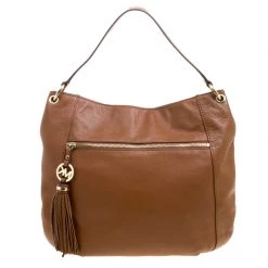 Michael Kors Brown Leather Charm Tassel Hobo For Women
