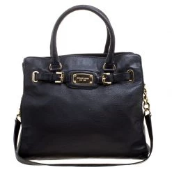 Michael Kors Black Leather East West Hamilton Tote For Women