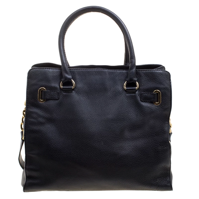 Michael Kors Black Leather East West Hamilton Tote For Women - Image 4