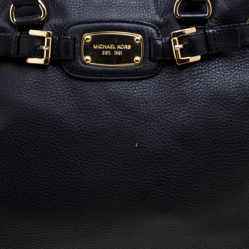 Michael Kors Black Leather East West Hamilton Tote For Women - Image 5