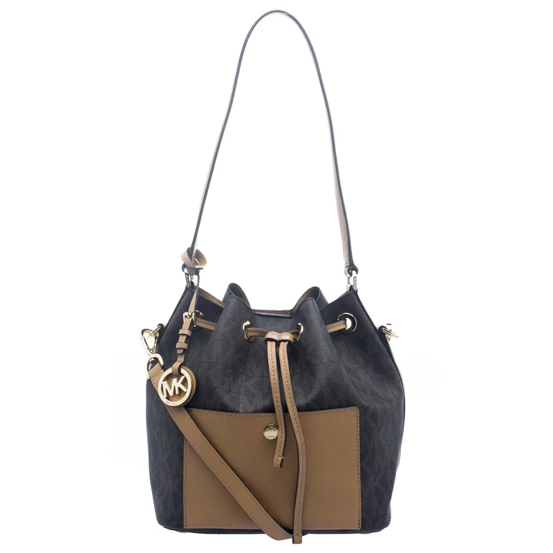 Michael Kors Brown Coated Canvas Medium Greenwich Bucket Bag For Women