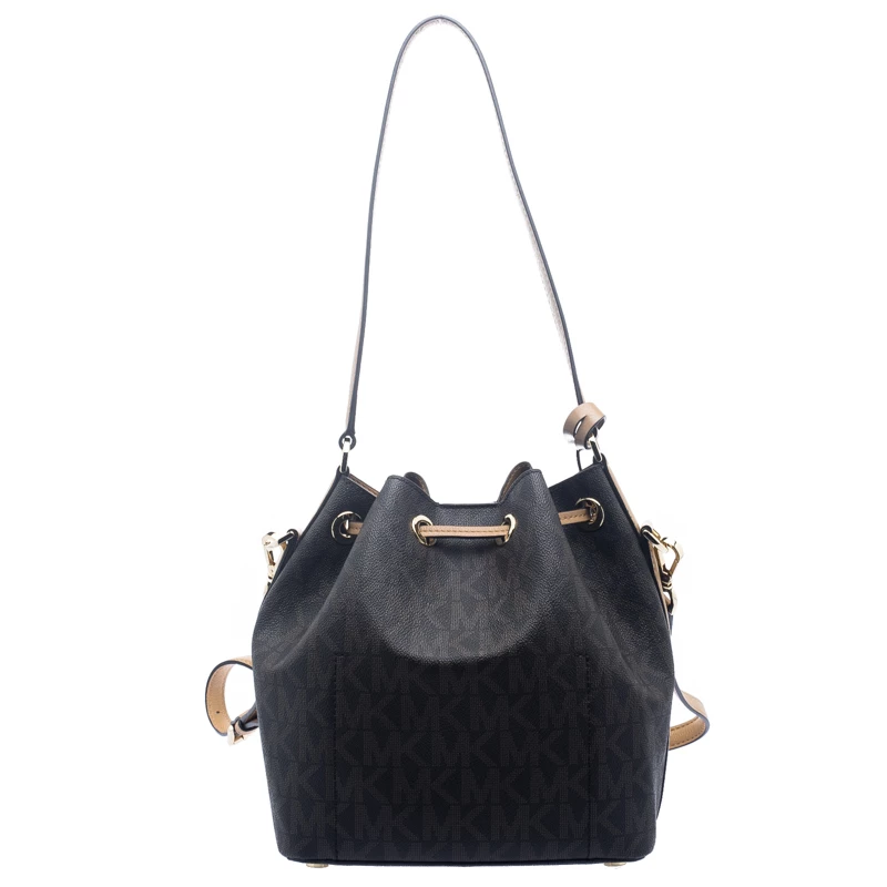 Michael Kors Brown Coated Canvas Medium Greenwich Bucket Bag For Women - Image 4