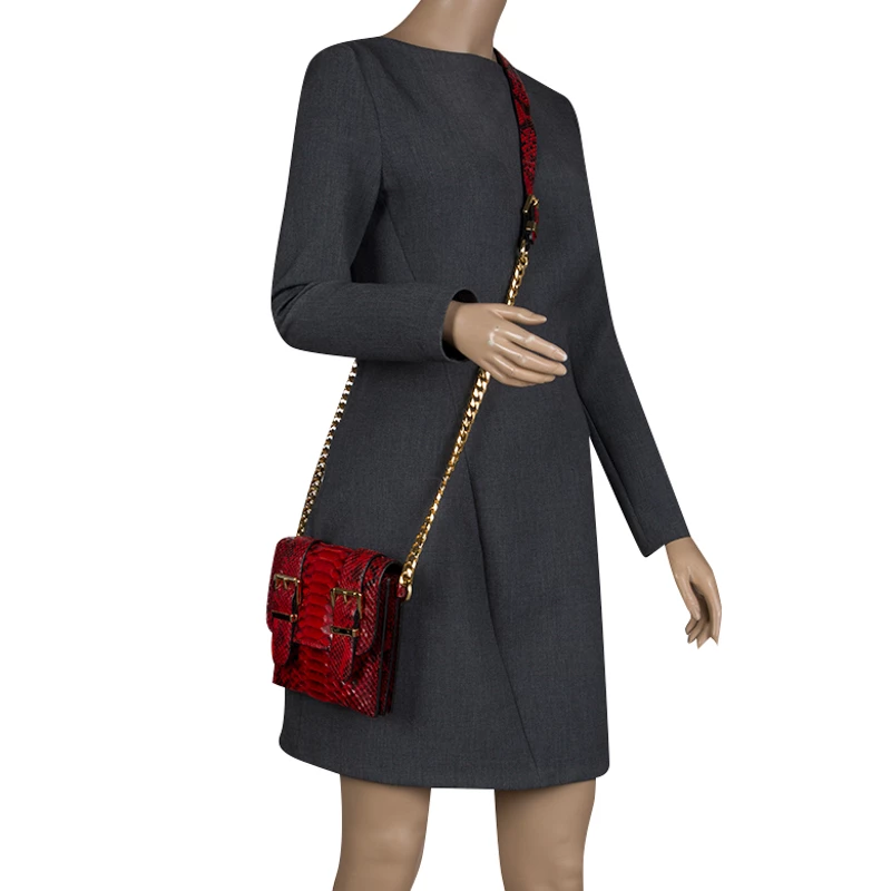 Michael Kors Red Python Crossbody Bag For Women - Image 2